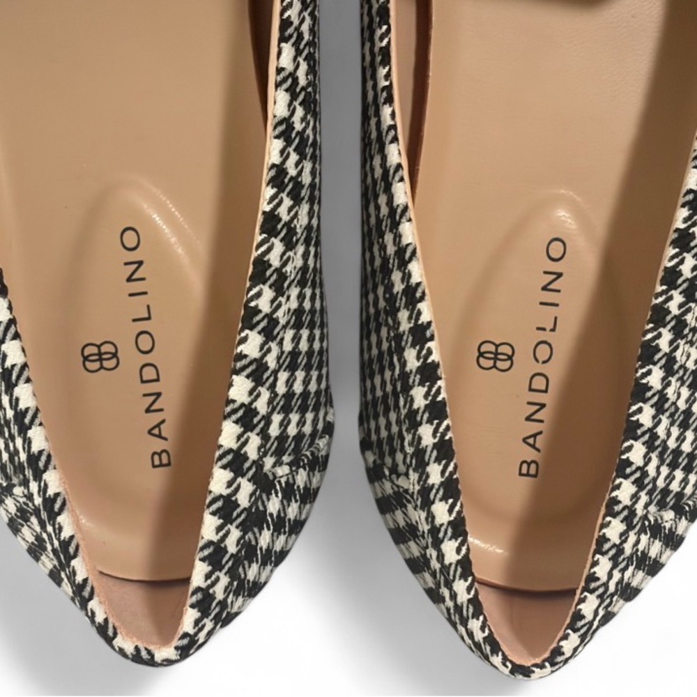 Women’s Bandolino Black and White Houndstooth Slip-On Bow Loafers Sz 7.5 - Picture 7 of 12